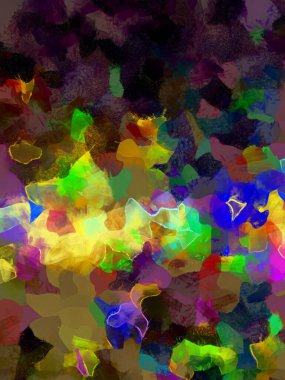 Resim tarzı arkaplan resmi, soyut desen, çeşitli canlı renkler, yağlı boya deseni