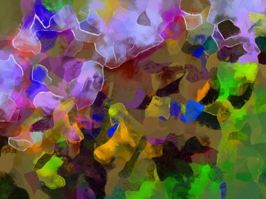 Resim tarzı arkaplan resmi, soyut desen, çeşitli canlı renkler, yağlı boya deseni