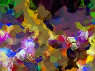 Resim tarzı arkaplan resmi, soyut desen, çeşitli canlı renkler, yağlı boya deseni