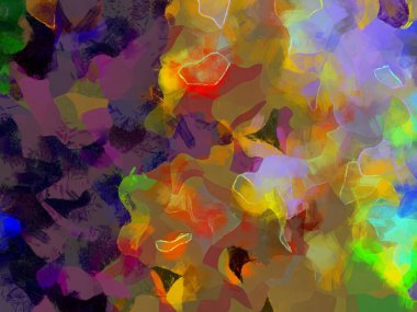 Resim tarzı arkaplan resmi, soyut desen, çeşitli canlı renkler, yağlı boya deseni