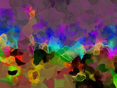 Resim tarzı arkaplan resmi, soyut desen, çeşitli canlı renkler, yağlı boya deseni