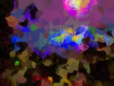 Resim tarzı arkaplan resmi, soyut desen, çeşitli canlı renkler, yağlı boya deseni