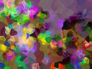 Resim tarzı arkaplan resmi, soyut desen, çeşitli canlı renkler, yağlı boya deseni