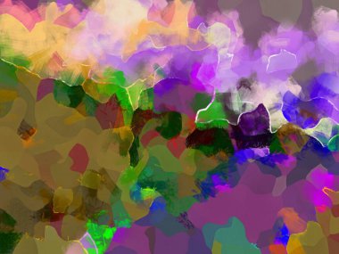 Resim tarzı arkaplan resmi, soyut desen, çeşitli canlı renkler, yağlı boya deseni