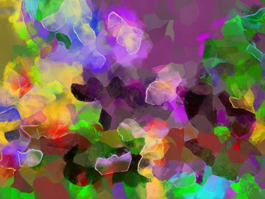 Resim tarzı arkaplan resmi, soyut desen, çeşitli canlı renkler, yağlı boya deseni