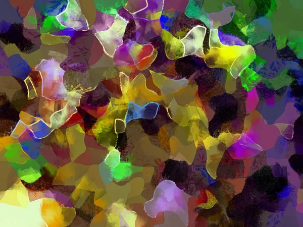 Illustratie Stijl Achtergrond Afbeelding Abstract Patroon Verschillende Levendige Kleuren Olieverf — Stockfoto