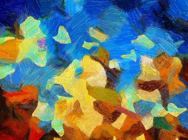 Resim tarzı arkaplan resmi, çeşitli renkli soyut desenler, yağlı boya deseni, izlenimci resim tarzı oluşturur.