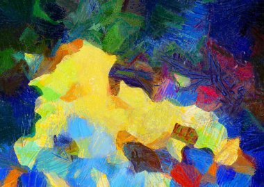 Resim tarzı arkaplan resmi, çeşitli renkli soyut desenler, yağlı boya deseni, izlenimci resim tarzı oluşturur.