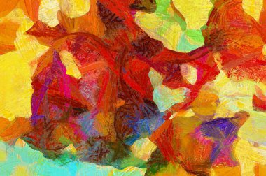 Resim tarzı arkaplan resmi, çeşitli renkli soyut desenler, yağlı boya deseni, izlenimci resim tarzı oluşturur.