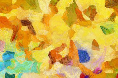 Resim tarzı arkaplan resmi, çeşitli renkli soyut desenler, yağlı boya deseni, izlenimci resim tarzı oluşturur.