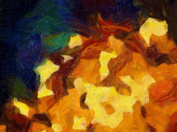 Ilustracja Stylu Tła Obraz Różne Kolorowe Abstrakcyjne Wzory Obraz Olejny — Zdjęcie stockowe