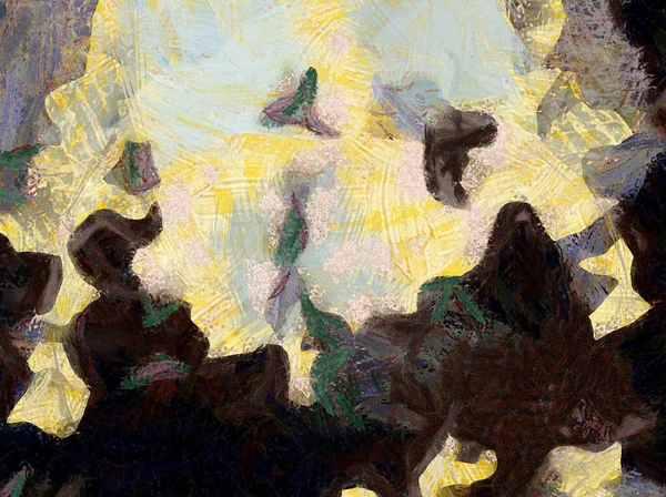 Ilustracja Stylu Tła Obraz Różne Kolorowe Abstrakcyjne Wzory Obraz Olejny — Zdjęcie stockowe