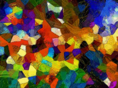 Resim tarzı arkaplan resmi, çeşitli renkli soyut desenler, yağlı boya deseni, izlenimci resim tarzı oluşturur.