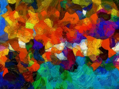 Resim tarzı arkaplan resmi, çeşitli renkli soyut desenler, yağlı boya deseni, izlenimci resim tarzı oluşturur.