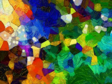 Resim tarzı arkaplan resmi, çeşitli renkli soyut desenler, yağlı boya deseni, izlenimci resim tarzı oluşturur.