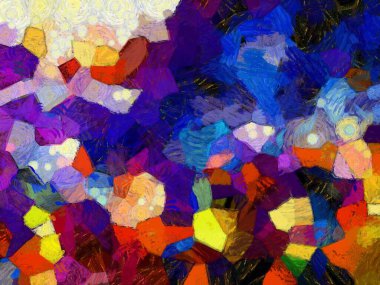 Resim tarzı arkaplan resmi, çeşitli renkli soyut desenler, yağlı boya deseni, izlenimci resim tarzı oluşturur.