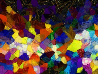 Resim tarzı arkaplan resmi, çeşitli renkli soyut desenler, yağlı boya deseni, izlenimci resim tarzı oluşturur.