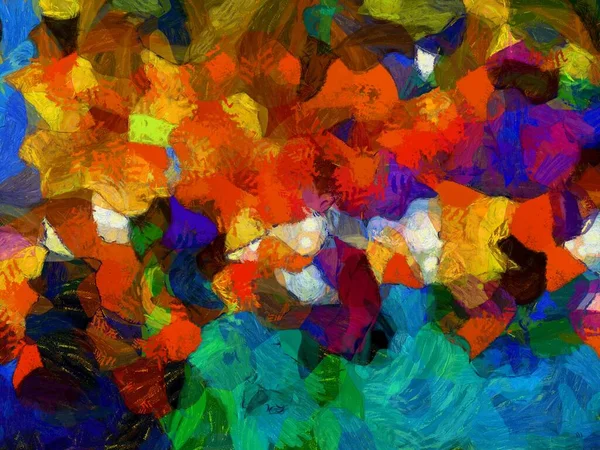 Resim tarzı arkaplan resmi, çeşitli renkli soyut desenler, yağlı boya deseni, izlenimci resim tarzı oluşturur.