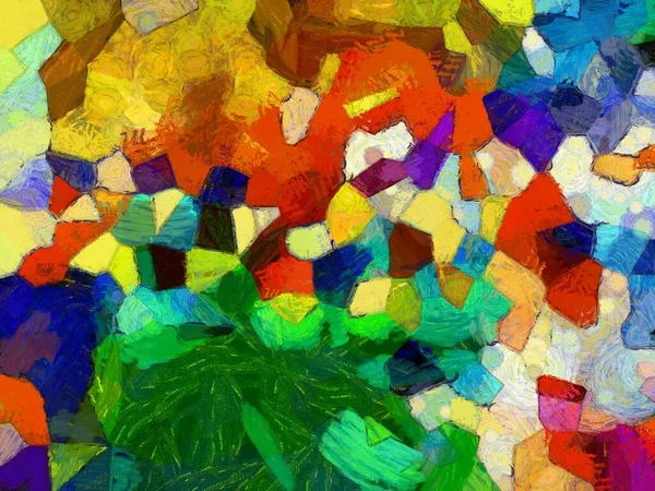 Resim tarzı arkaplan resmi, çeşitli renkli soyut desenler, yağlı boya deseni, izlenimci resim tarzı oluşturur.