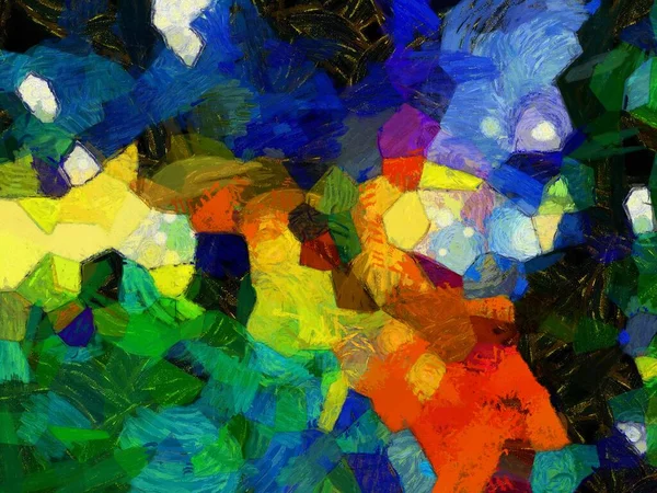 Resim tarzı arkaplan resmi, çeşitli renkli soyut desenler, yağlı boya deseni, izlenimci resim tarzı oluşturur.