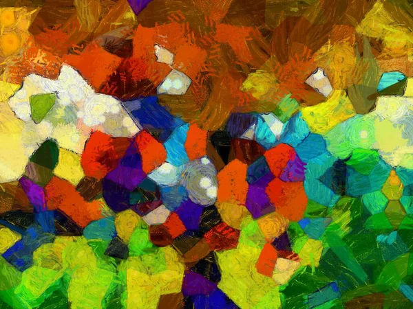 Resim tarzı arkaplan resmi, çeşitli renkli soyut desenler, yağlı boya deseni, izlenimci resim tarzı oluşturur.