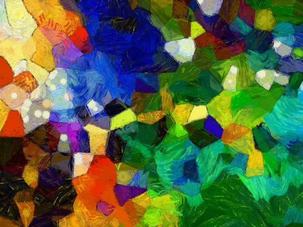 Resim tarzı arkaplan resmi, çeşitli renkli soyut desenler, yağlı boya deseni, izlenimci resim tarzı oluşturur.