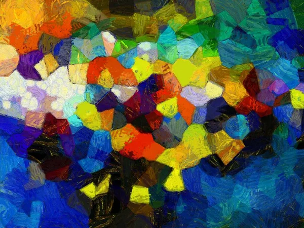 Resim tarzı arkaplan resmi, çeşitli renkli soyut desenler, yağlı boya deseni, izlenimci resim tarzı oluşturur.