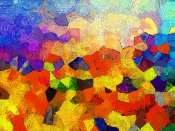 Resim tarzı arkaplan resmi, çeşitli renkli soyut desenler, yağlı boya deseni, izlenimci resim tarzı oluşturur.