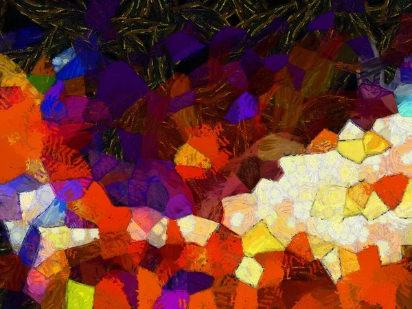 Resim tarzı arkaplan resmi, çeşitli renkli soyut desenler, yağlı boya deseni, izlenimci resim tarzı oluşturur.