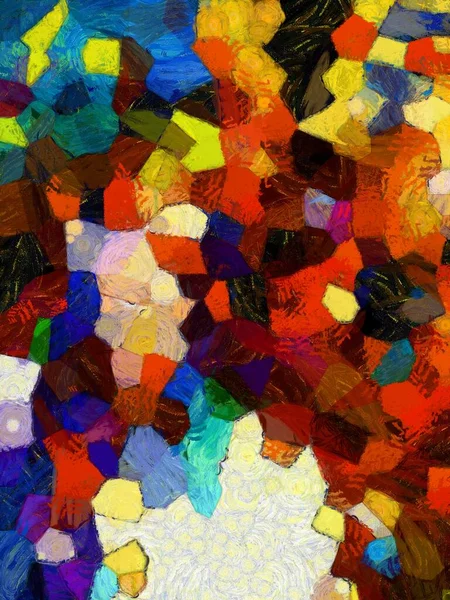 Resim tarzı arkaplan resmi, çeşitli renkli soyut desenler, yağlı boya deseni, izlenimci resim tarzı oluşturur.