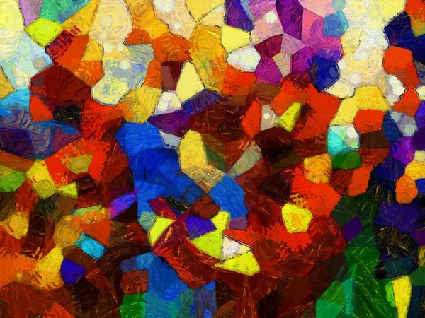 Resim tarzı arkaplan resmi, çeşitli renkli soyut desenler, yağlı boya deseni, izlenimci resim tarzı oluşturur.