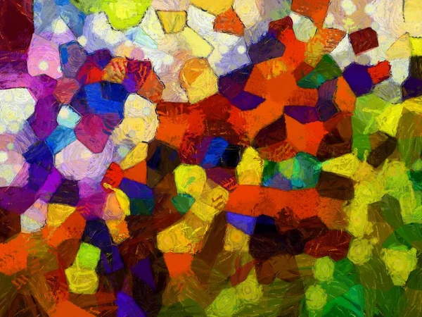 Resim tarzı arkaplan resmi, çeşitli renkli soyut desenler, yağlı boya deseni, izlenimci resim tarzı oluşturur.