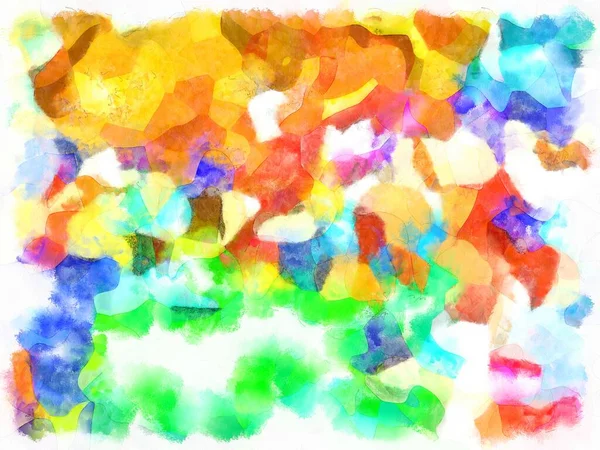 Ilustrace Styl Pozadí Obrázek Abstraktní Vzory Různých Barvách Akvarel Malovaný — Stock fotografie