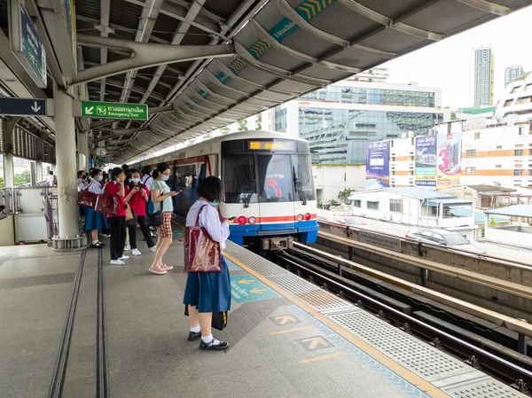 Saphan Taksin Bts Station Bangkok September 2020 Bts Skytrain Saphan — Stockfoto
