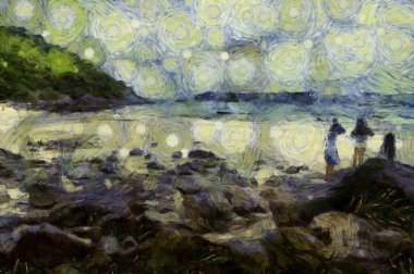 Beach Illustrations, empresyonist bir resim tarzı yaratıyor..