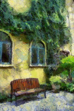 Tayland İllüstrasyonlarında İtalyan Mimarisi empresyonist bir resim tarzı yaratıyor.