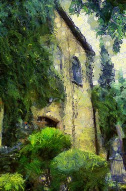 Tayland İllüstrasyonlarında İtalyan Mimarisi empresyonist bir resim tarzı yaratıyor.