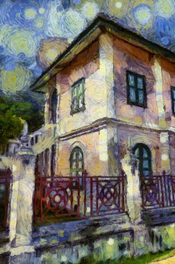 Tayland İllüstrasyonlarında İtalyan Mimarisi empresyonist bir resim tarzı yaratıyor.