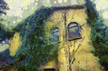 Tayland İllüstrasyonlarında İtalyan Mimarisi empresyonist bir resim tarzı yaratıyor.