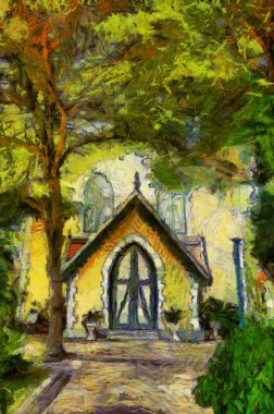 Tayland İllüstrasyonlarında İtalyan Mimarisi empresyonist bir resim tarzı yaratıyor.