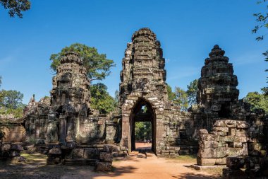 Siem Reap, Kamboçya'da karmaşık Angkor Wat Tapınağı Preah Khan