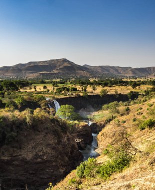 Mavi Nil falls, Tis-ruhum Etiyopya, Afrika yakınındaki manzaralı