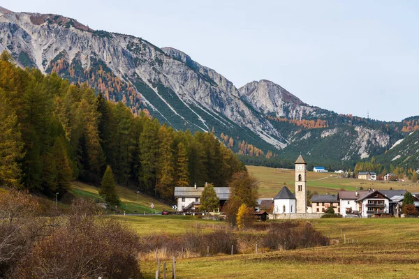 Szwajcaria Czierv Miasto Dolinie Val Mustair Graubunden Kanton Grisons — Zdjęcie stockowe