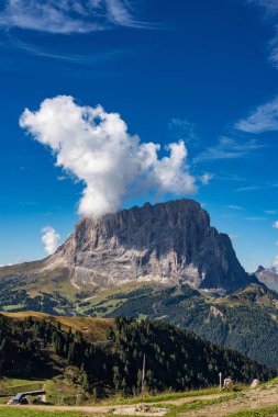 Sassolungo - Langkofel grubu, vadi Gardena. Dolomites, İtalya