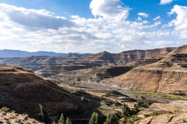 Manzara Lalibela Tigray, Kuzey Etiyopya, Afrika arasındaki Gheralta.