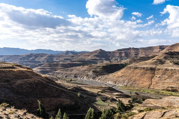 Τοπίο Ανάμεσα Gheralta Και Λαλιμπέλα Tigray Βόρεια Αιθιοπία Αφρική — Φωτογραφία Αρχείου