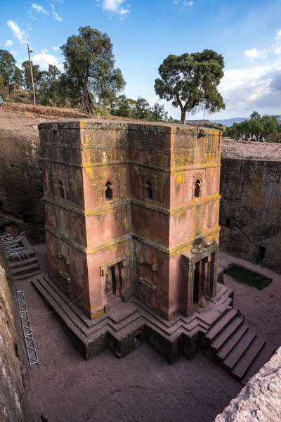 Ünlü Rock Kesme Kilisesi Saint George Bete Giyorgis Lalibela Etiyopya — Stok fotoğraf