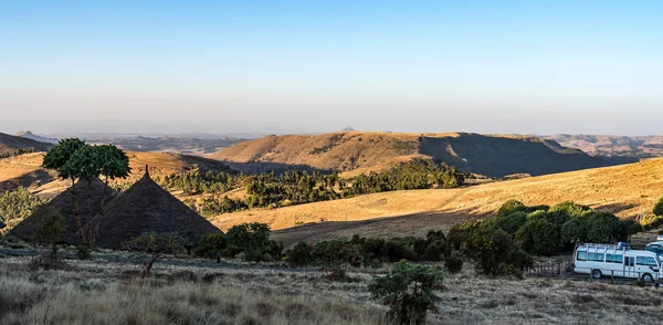 Landschaftsaufnahme Des Simien Gebirge Nationalparks Norden Äthiopiens Auf Dem Weg — Stockfoto