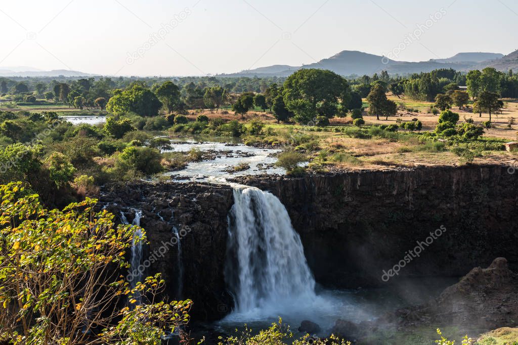 Landscape view near the Blue Nile falls, Tis-Isat Falls, meaning great smoke in Amharic in Amara region of Ethiopia, Eastern Africa