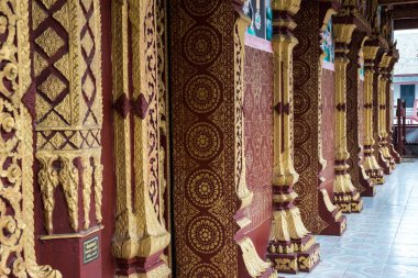 WAT Manorom - antik bir Budist tapınak Luang Prabang Laos, Asya